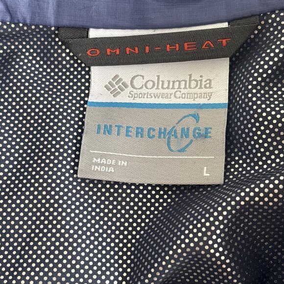 Columbia Omni-Heat Quilted Blue Puffer Jacket Women Size Large Full Zip Packable - Picture 3 of 12